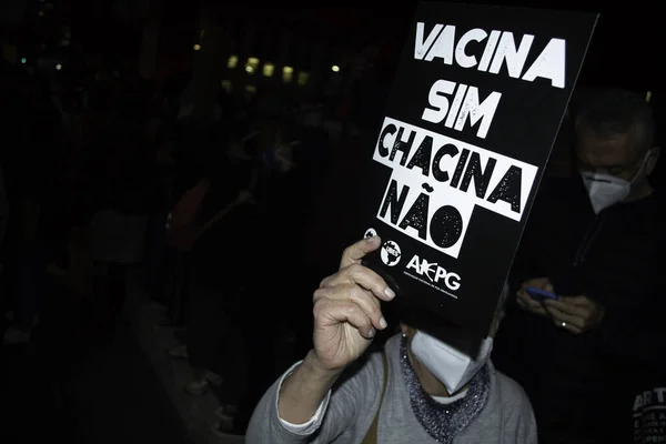 Černá Hnutí Protestují Proti Rasismu Porto Alegre Května 2021 Porto — Stock fotografie