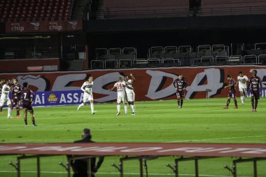 (Paulista Şampiyonası 'nın çeyrek finalleri. 14 Mayıs 2021, Sao Paulo, Brezilya: Sao Paulo ve Ferroviaria arasındaki maç, Paulista Futbol Şampiyonası çeyrek finalleri için geçerli, Cuma gecesi Morumbi Stadyumu 'nda (14). Sao. 