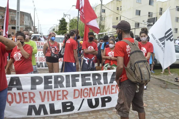 Natal 2021 Leverans Hus Protest Natals Borgmästare Alvro Dias Psdb — Stockfoto