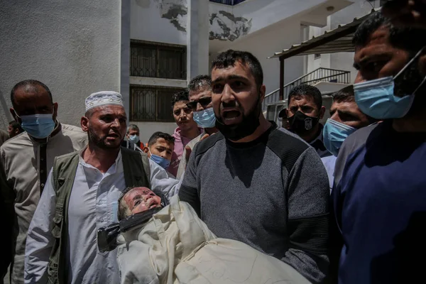 Funeral Palestinos Mortos Ataques Aéreos Israelenses Gaza Maio 2021 Rafah — Fotografia de Stock