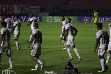 Sao Paulo, Paulista Futbol Şampiyonası 'nın yarı finalinde Mirassol' a karşı. 16 Mayıs 2021, Sao Paulo, Brezilya: 2021 Paulista Futbol Şampiyonası 'nın yarı finalinde Sao Paulo ile Mirassol arasında oynanan maç Morumbi Stadyumu' nda oynanacak.