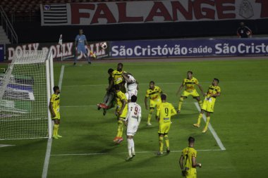 Sao Paulo, Paulista Futbol Şampiyonası 'nın yarı finalinde Mirassol' a karşı. 16 Mayıs 2021, Sao Paulo, Brezilya: 2021 Paulista Futbol Şampiyonası 'nın yarı finalinde Sao Paulo ile Mirassol arasında oynanan maç Morumbi Stadyumu' nda oynanacak.