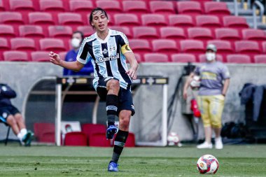 Gaucho Futbol Şampiyonası finali için Internacional ve Gremio. 16 Mayıs 2021, Porto Alegre, Brezilya: Beira-Rio Stadyumu 'nda oynanan Gaucho Futbol Şampiyonası 2021 finali için geçerli olan Internacional ve Gremio arasındaki maç
