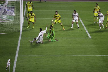 Sao Paulo, Paulista Futbol Şampiyonası 'nın yarı finalinde Mirassol' a karşı. 16 Mayıs 2021, Sao Paulo, Brezilya: 2021 Paulista Futbol Şampiyonası 'nın yarı finalinde Sao Paulo ile Mirassol arasında oynanan maç Morumbi Stadyumu' nda oynanacak.