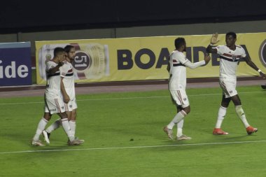 Sao Paulo, Paulista Futbol Şampiyonası 'nın yarı finalinde Mirassol' a karşı. 16 Mayıs 2021, Sao Paulo, Brezilya: 2021 Paulista Futbol Şampiyonası 'nın yarı finalinde Sao Paulo ile Mirassol arasında oynanan maç Morumbi Stadyumu' nda oynanacak.