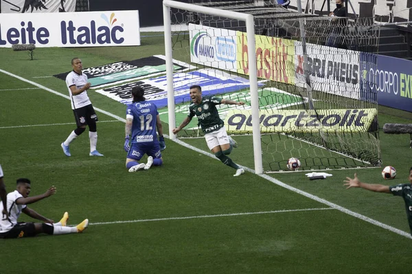 Corinthians Palmeiras Juegan Semifinal Del Campeonato Paulista Mayo 2021 Sao — Foto de Stock