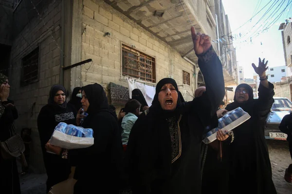 Funeral Palestinos Muertos Durante Conflicto Con Israel Mayo 2021 Gaza —  Fotos de Stock