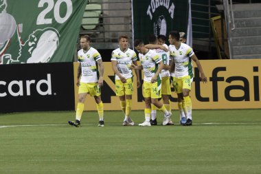 Palmeiras ve Defensa y Justicia arasındaki maç Libertadores. 18 Mayıs 2021, Sao Paulo, Brezilya: Defensa y Justicia 'dan koç Sebastian Beccacece, Palmeiras ve Defensa y Justicia (Arjantin) maçında)