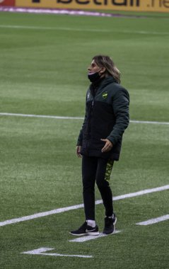 Palmeiras ve Defensa y Justicia arasındaki maç Libertadores. 18 Mayıs 2021, Sao Paulo, Brezilya: Defensa y Justicia 'dan koç Sebastian Beccacece, Palmeiras ve Defensa y Justicia (Arjantin) maçında)