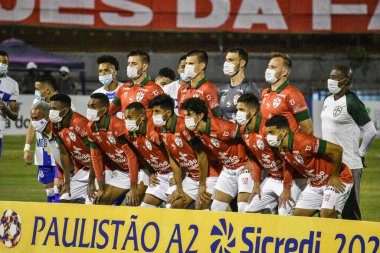 (A2 Paulista için Agua Santa ve Portuguesa arasındaki maç. 18 Mayıs 2021, Sao Paulo, Brezilya: Portekiz ve Agua Santa arasındaki maç, Paulista A2 Futbol Şampiyonası (ikinci lig) için geçerlidir.