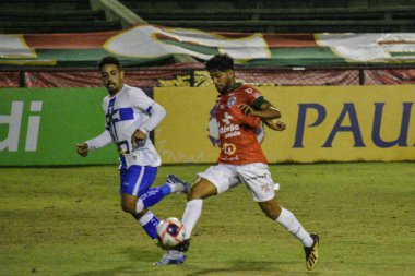 (A2 Paulista için Agua Santa ve Portuguesa arasındaki maç. 18 Mayıs 2021, Sao Paulo, Brezilya: Portekiz ve Agua Santa arasındaki maç, Paulista A2 Futbol Şampiyonası (ikinci lig) için geçerlidir.