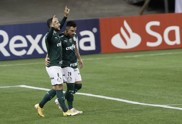 Spiel Zwischen Palmeiras Und Defensa Justicia Libertadores Mai 2021 Sao — Stockfoto