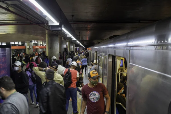 Sao Paulo Strike Subway 2021 Május Sao Paulo Brazília Metró — Stock Fotó
