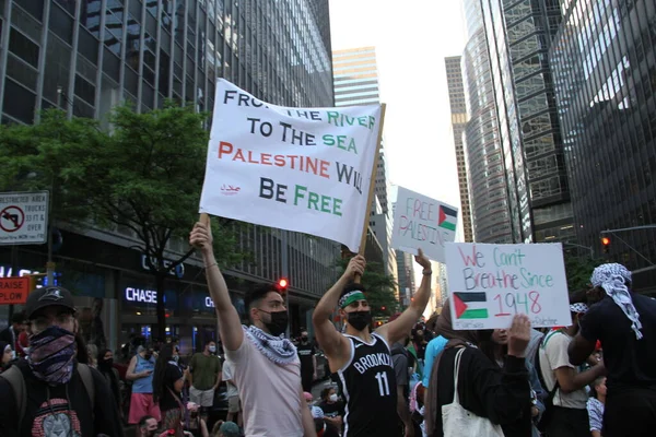 Protesto Pacífico Palestina Livre Nova York Maio 2021 Nova York — Fotografia de Stock