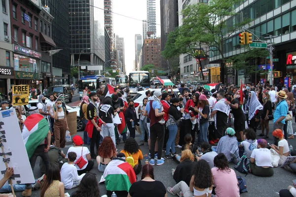 Ελεύθερη Παλαιστίνη Ειρηνική Διαμαρτυρία Στη Νέα Υόρκη Μαΐου 2021 Νέα — Φωτογραφία Αρχείου