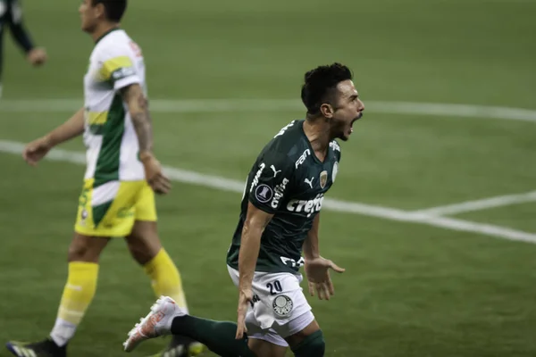 Spiel Zwischen Palmeiras Und Defensa Justicia Libertadores Mai 2021 Sao — Stockfoto