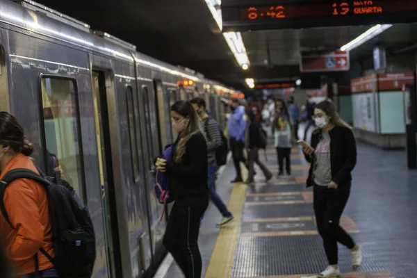 Sao Paulo Strike Subway Mayo 2021 Sao Paulo Brasil Trabajadores —  Fotos de Stock