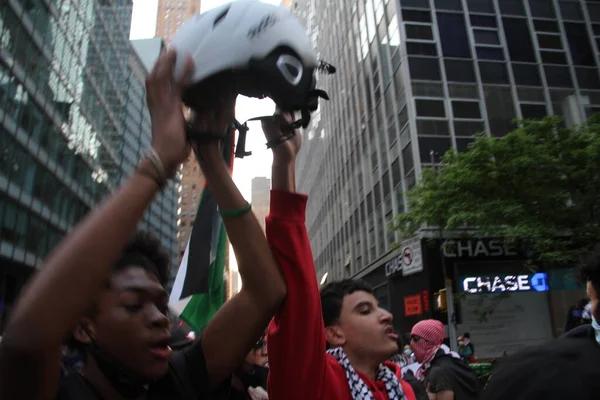 Wolny Palestyński Protest Pokojowy Nowym Jorku Maja 2021 Nowy Jork — Zdjęcie stockowe