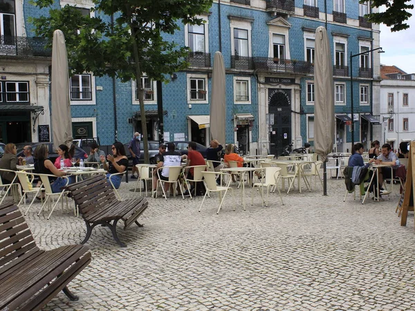 Opening Tourism Portugal May 2021 Lisbon Portugal People Strets Pandemic — Stock Photo, Image