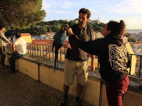 Открытие Туризма Португалии Мая 2021 Года Лиссабон Португалия Люди Улицах — стоковое фото