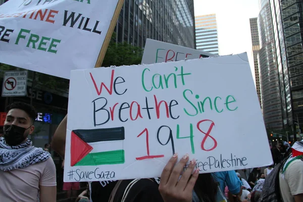 New York Özgür Filistin Barışçıl Protestosu Mayıs 2021 New York — Stok fotoğraf