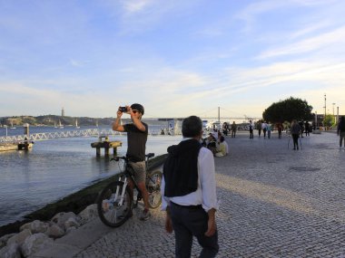 May 20, 2021, Lisbon, Portugal: Movement in Eduardo VII Park, in Lisbon, which offers incredible views of the Portuguese capital and the Tagus River clipart
