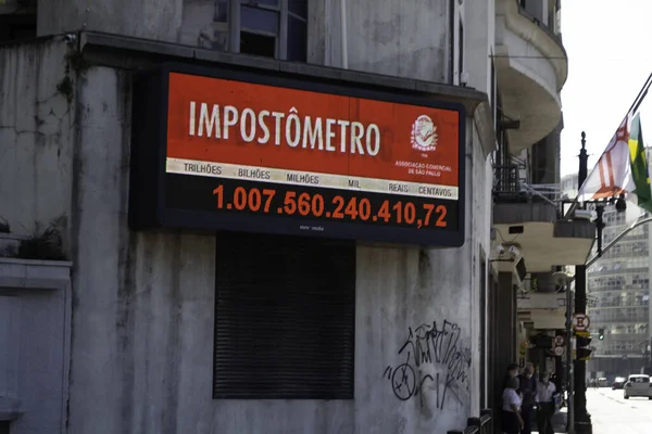 Sao Paulo Impostometer Records Trillion Taxes Collected May 2021 Sao — Stock Photo, Image
