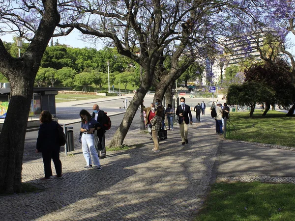 Mayo 2021 Lisboa Portugal Movimiento Parque Eduardo Vii Lisboa Que —  Fotos de Stock