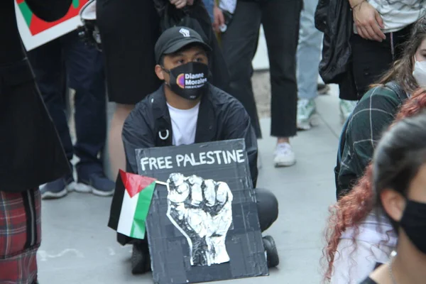 Free Palestine Protesta Davanti Moma New York Maggio 2021 New — Foto Stock