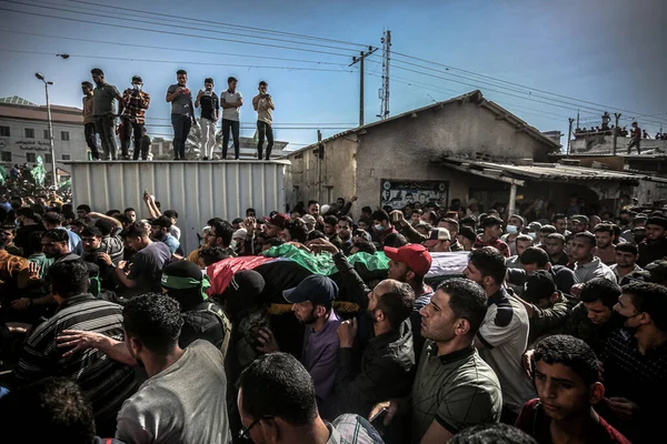 Похороны Мучеников Тоннелей Газе Май 2021 Года — стоковое фото