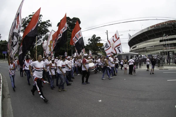 Maja 2021 Sao Paulo Brazylia Fani Sao Paulo Powodują Tłum — Zdjęcie stockowe