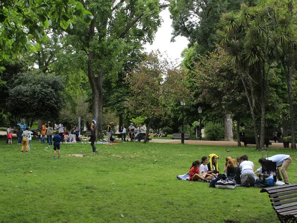 Mouvement Dans Parc Public Jardim Estrela Lisbonne Mai 2021 Lisbonne — Photo