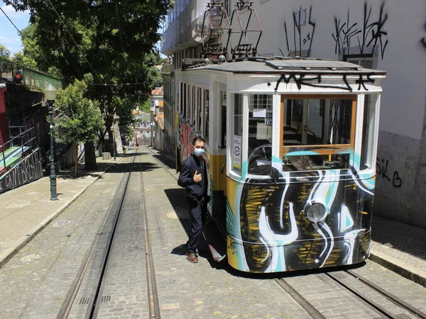 Reabertura Turismo Portugal Maio 2021 Lisboa Portugal Elevador Glória Dos — Fotografia de Stock