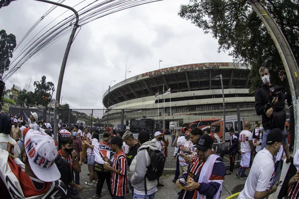 Maja 2021 Sao Paulo Brazylia Fani Sao Paulo Powodują Tłum — Zdjęcie stockowe