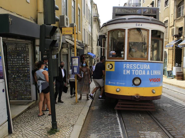 Transporte Público Lisboa Com Passe Navegante Metropolitano Maio 2021 Lisboa — Fotografia de Stock