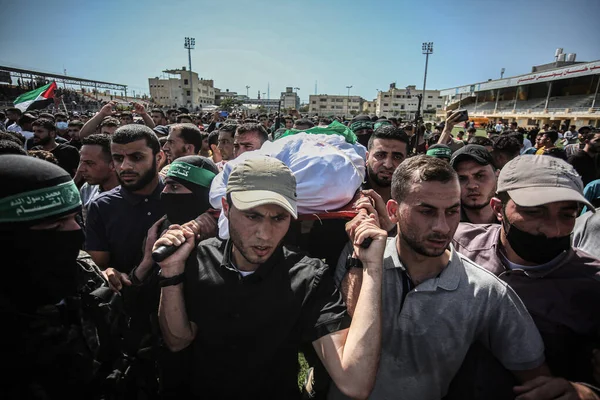 Pohřeb Mučedníků Tunelů Gaze Květen 2021 — Stock fotografie