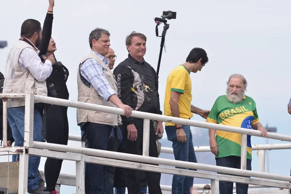 Bolsonaro Részt Vesz Rio Janeiro Motorosokkal Való Akcióban 2021 Május — Stock Fotó