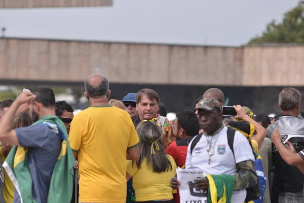 Bolsonaro Rio Janeiro Motosikletçilerle Eyleme Katılır Mayıs 2021 Rio Janeiro — Stok fotoğraf