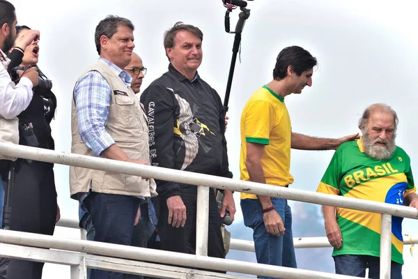 Presidente Bolsonaro Durante Protesto Com Apoiantes Rio Janeiro Maio 2021 — Fotografia de Stock
