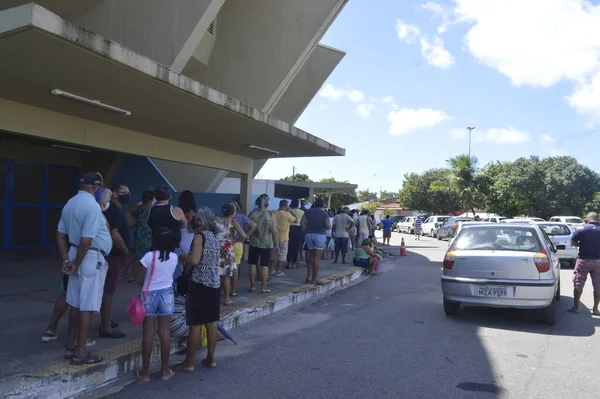 Vacunación Contra Covid Natal Mayo 2021 Natal Brasil Población Alinea —  Fotos de Stock