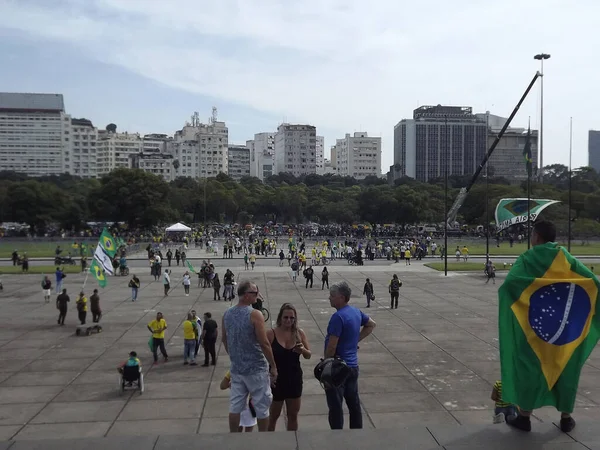 Protest Zur Unterstützung Von Präsident Bolsonaro Rio Janeiro Mai 2021 — Stockfoto