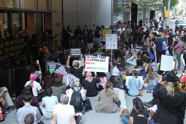 Free Palestine Protest Vor Dem Moma New York Mai 2021 — Stockfoto