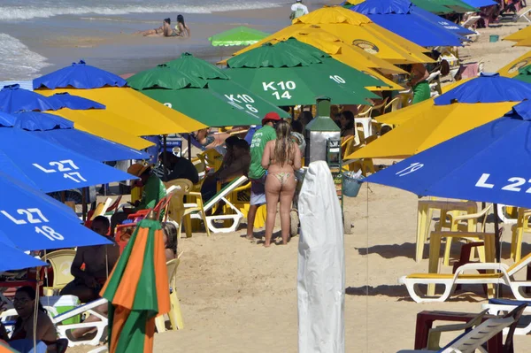 Turistas Praia Ponta Negra Natal Maio 2021 Natal Brasil Movimento — Fotografia de Stock