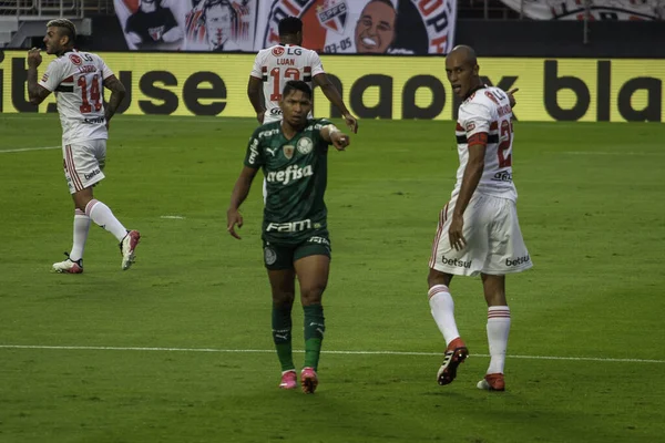 Чемпіонат Пауліста 2021 Sao Paulo Palmeiras Soccer Match Sao Paulo — стокове фото