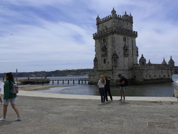 Května 2021 Lisabon Portugalsko Přestože Kvůli Pandemii Covid Uzavřena Věž — Stock fotografie