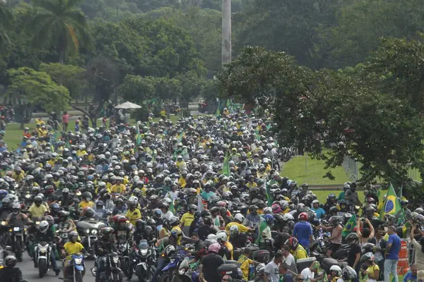 Maio 2021 Rio Janeiro Brasil Presidente Jair Bolsonaro Participa Tour — Fotografia de Stock