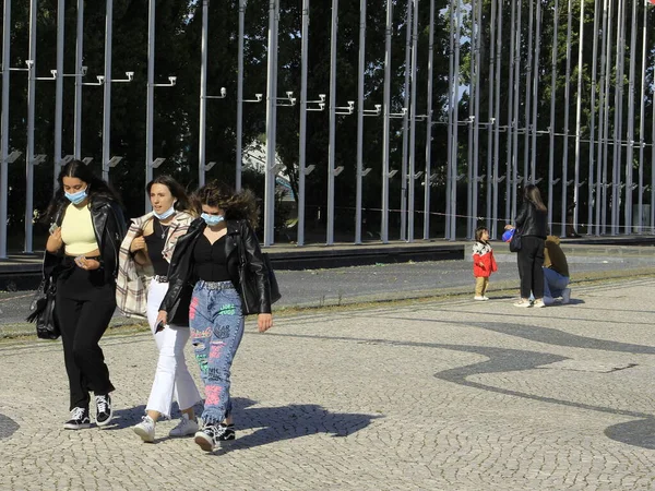 2021 Május Lisszabon Portugália Mozgalom Ensz Parkjában Tejo Folyó Partján — Stock Fotó