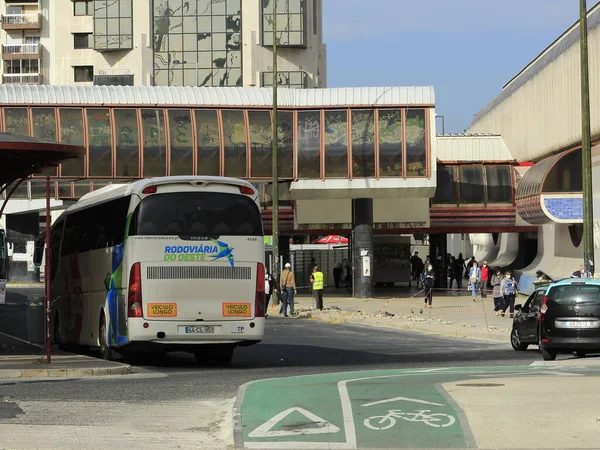 Large Flow Passengers Campo Grande Bus Station May 2021 Lisbon — Stock Photo, Image