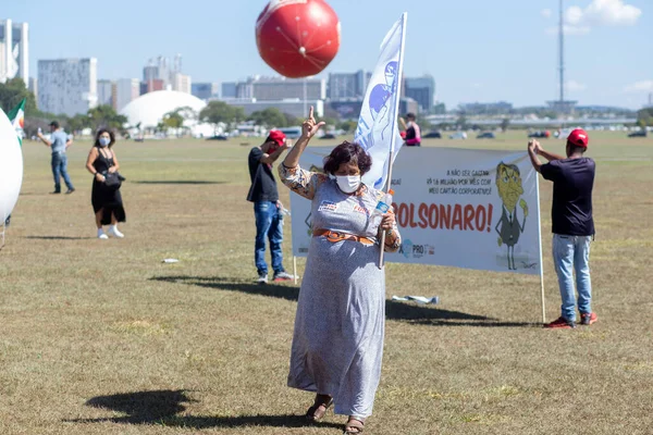 Centrais Sindicais Movimentos Sociais Protestam Contra Fome Brasília Maio 2021 — Fotografia de Stock