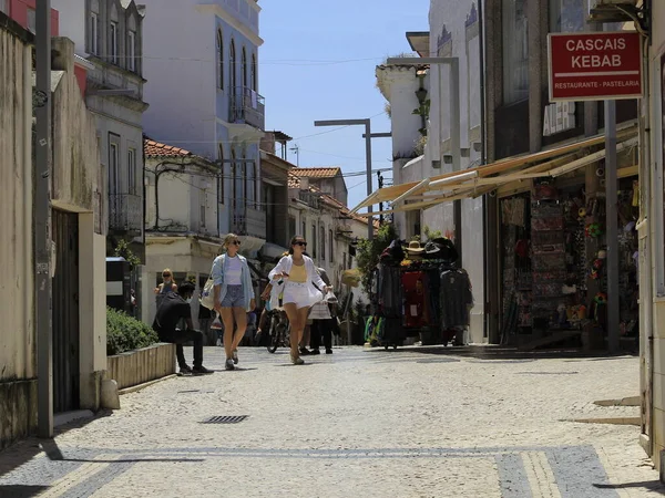 Maio 2021 Cascais Portugal Fluxo Pessoas Cidade Cascais Distrito Lisboa — Fotografia de Stock